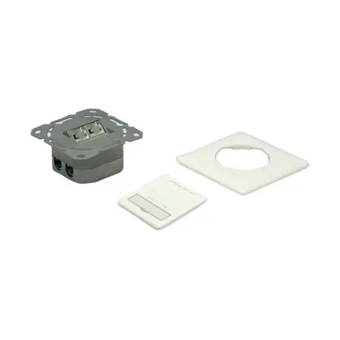 Laidas ar adapteris Value Kat.6A Class EA Dose 2x STP Unterputz waagerecht (25.99.8490), baltos spalvos