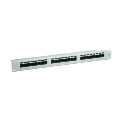 Tinklo kabelis Value Kat.6 Class E 48,26cm 19Zoll-Patchpanel 24P ungeschirmt (26.99.0355), pilkos spalvos