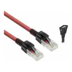 Tinklo kabelis Red 3 meters U/UTP CAT6A LSZH lockable patch cable snagless with RJ45 connectors (FB5503)