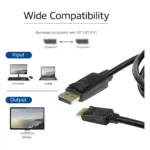 Vaizdo laidas ar adapteris ACT DisplayPort 1.4 cable 8K, VESA certified, 2m (AK4073), vaizdas 3