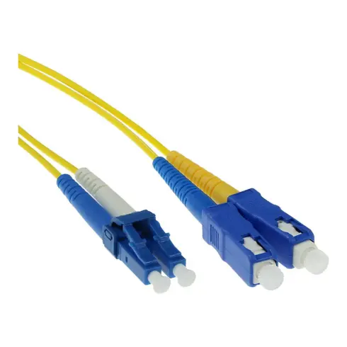 Tinklo kabelis ACT 0.5 meter LSZH Singlemode 9/125 OS2 fiber patch cable duplex with LC and SC connectors (RL8900)