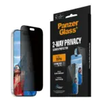 Apsauginis stiklas PanzerGlass 2-Way Privacy Screen Protector iPhone 18 Pro (PG90861), vaizdas 7