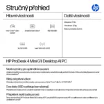 Stacionarus kompiuteris HP ProDesk 4 Mini G1i CU5 235T/16GB/512SSD/W11 Pro QWERTY (BY6Y0ET#AKD), vaizdas 3
