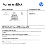 Stacionarus kompiuteris HP EliteDesk 8 Tower G1i CU7 265/32GB/1TBSSD/W11 Pro (E5MJ6ET#ABD), vaizdas 5