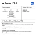 Stacionarus kompiuteris HP EliteDesk 8 Tower G1i CU7 265/32GB/512SSD/W11 Pro (E5MJ3ET#ABD), vaizdas 5