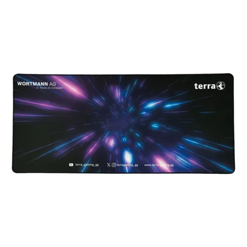 Pelės kilimėlis TERRA Mousepad XXL PURE Gaming black/purple schwarze Umkettelung 900 x 400 (2810744)