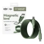 Apsauginis stiklas PanzerGlass empower Magnetic 240W USB-C to USB-C 1.5m sage (EM59672), vaizdas 5