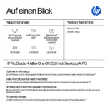 All-in-one kompiuteris HP ProStudio 4 AiO G1i 23,8 CU5 235T/16GB/512SSD/W11 Pro (E5MD9ET#ABD), vaizdas 3