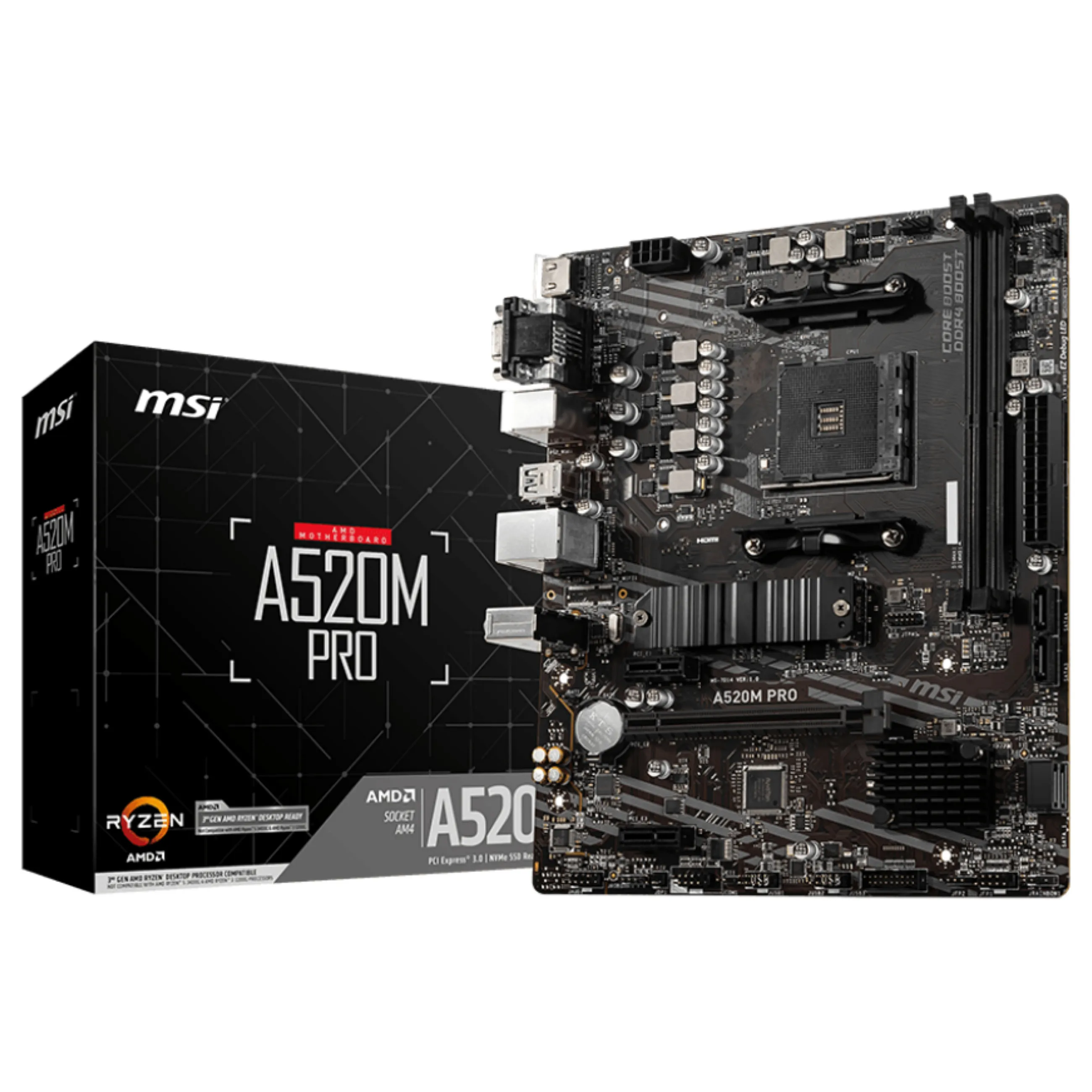 MSI A520M PRO motherboard Motininė plokštė MSI A520M PRO (7D14-005R)
