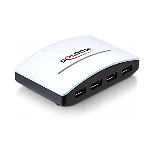 DeLOCK USB 3.0 External HUB 4 Port USB laidas ar adapteris DeLOCK USB 3.0 External HUB 4 Port (61762)