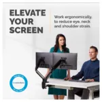 Monitoriaus laikiklis Fellowes Platinum Monitorarm zweifach inkl. 2x USB-A Port (8042501), juodos spalvos, vaizdas 2