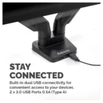 Monitoriaus laikiklis Fellowes Platinum Monitorarm zweifach inkl. 2x USB-A Port (8042501), juodos spalvos, vaizdas 4