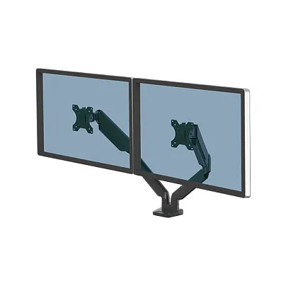 Monitoriaus laikiklis Fellowes Platinum Monitorarm zweifach inkl. 2x USB-A Port (8042501), juodos spalvos