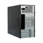Chieftec XT-01B-350GPB korpuso šonas, matomas ventiliacijos angas ir jungtis