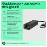 Nešiojamo kompiuterio įkroviklis HP USB 3.0 to Gigabit RJ45 Adapter G2 (4Z7Z7AA), vaizdas 4