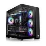 Korpusas Thermaltake View 380 TG ARGB, šoninis vaizdas su įmontuotais ventiliatoriais