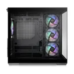 Korpusas Thermaltake View 380 TG ARGB, šoninis vaizdas su įrengtu ventiliatoriumi