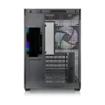 Korpusas Thermaltake View 380 TG ARGB, matomas iš šono su įmontuotais ventiliatoriais