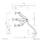 Monitoriaus laikiklis Neomounts FPMA-D750SILVER2, vaizdas 9