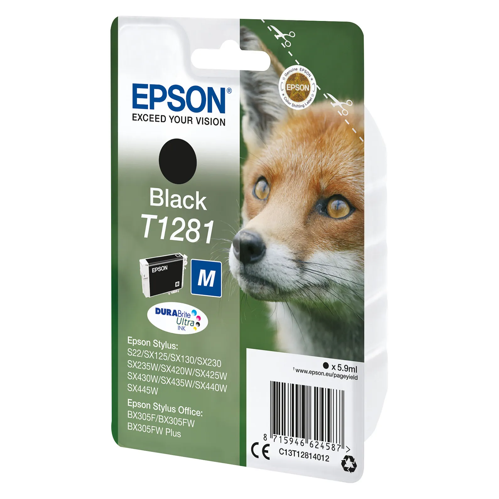 Epson Fox T1281 ink cartridge Rašalo kasetė Epson Fox T1281 (C13T12814012)