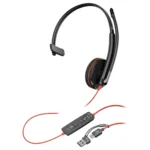Ausinės HP Poly Blackwire 3210 Monaural USB-C Black Headset +USB-C/A Adapter (Bulk) (8X2J8A6), vaizdas 4