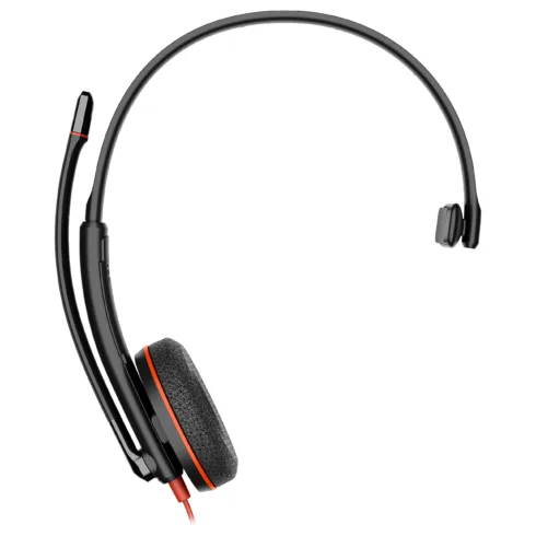 Ausinės HP Poly Blackwire 3210 Monaural USB-C Black Headset +USB-C/A Adapter (Bulk) (8X2J8A6)