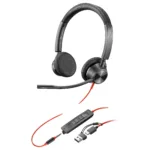 HP Poly Blackwire 3325 Stereo USB-C Headset +3.5mm Plug +USB-C/A Adapter