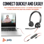 HP Poly Blackwire 3325 Stereo USB-C Headset +3.5mm Plug +USB-C/A Adapter