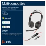 HP Poly Blackwire 5220 Stereo USB-C Headset +3.5mm Plug +USB-C/A Adapter (Bulk)