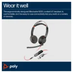 HP Poly Blackwire 5220 Stereo USB-C Headset +3.5mm Plug +USB-C/A Adapter (Bulk)