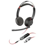 HP Poly Blackwire 5220 Stereo USB-C Headset +3.5mm Plug +USB-C/A Adapter (Bulk)
