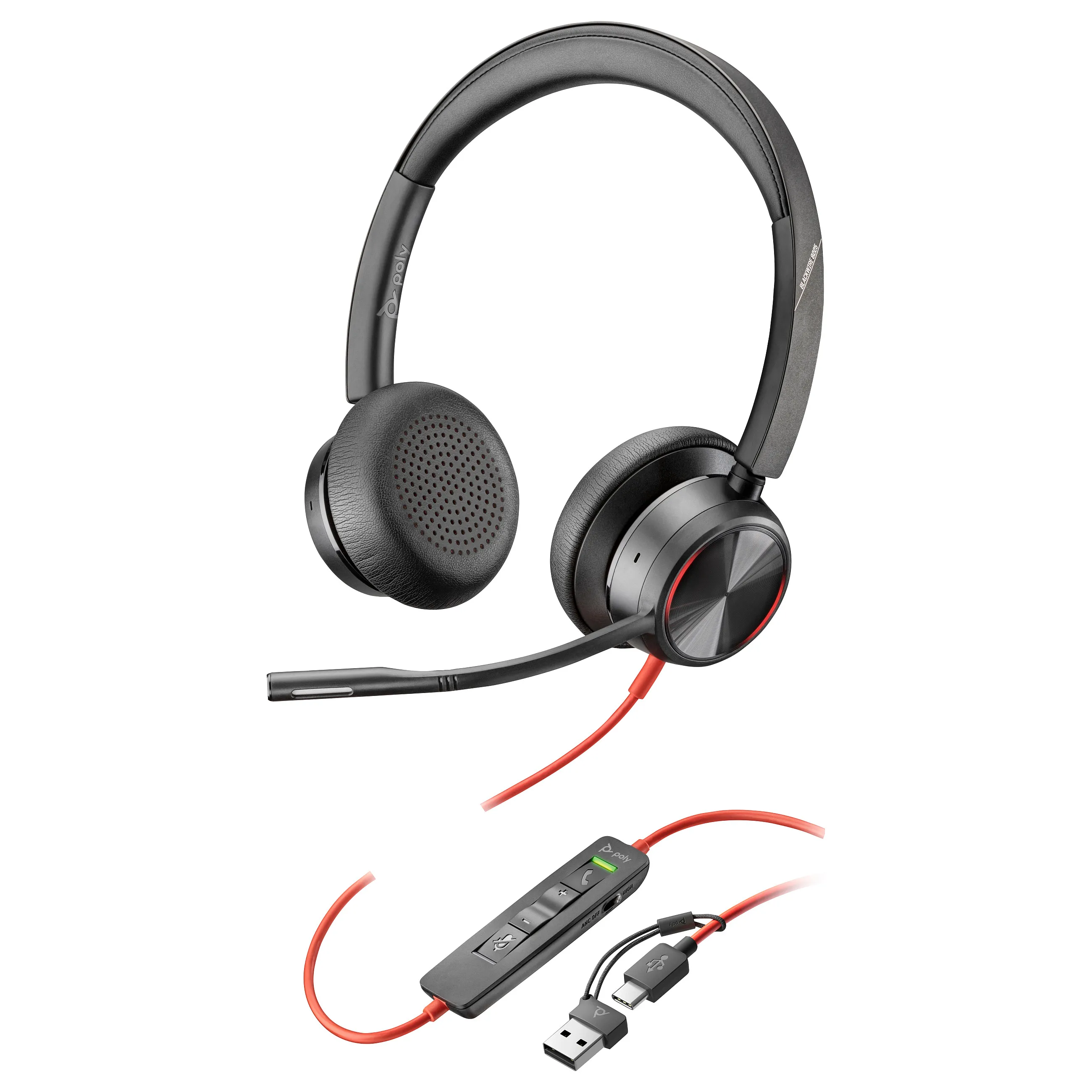 HP Poly Blackwire 8225 Stereo USB-C Headset +USB-C/A Adapter HP Poly Blackwire 8225 Stereo USB-C Headset +USB-C/A Adapter