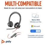 HP Poly Blackwire 8225 Stereo Microsoft Teams Certified USB-C Headset +USB-C/A Adapter