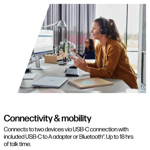 HP Poly Voyager Focus 2 USB-C-C Headset +USB-C/A Adapter