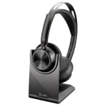 HP Poly Voyager Focus 2 ausinės su USB-C/A adapteriu ir įkrovimo stovu