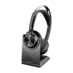 HP Poly Voyager Focus 2 ausinės su USB-C adapteriu ir įkrovimo stovu