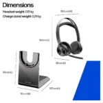 HP Poly Voyager Focus 2 ausinės su USB-C adapteriu ir įkrovimo stovu