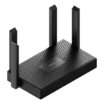 Cudy WR1500 maršrutižatorius, vaizdas iš šono su Ethernet prievadų išdėstymu