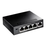 Cudy GS105 komutatorius, šoninis vaizdas su RJ-45 prievadais