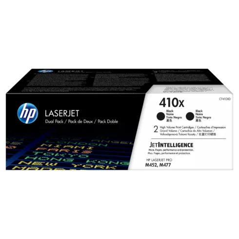 Tonerio kasetė HP 410X 2-pack High Yield (CF410XD), juodos spalvos