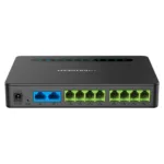Grandstream HT818 VoIP adapter, šoninis vaizdas su LED indikatorių matomumu