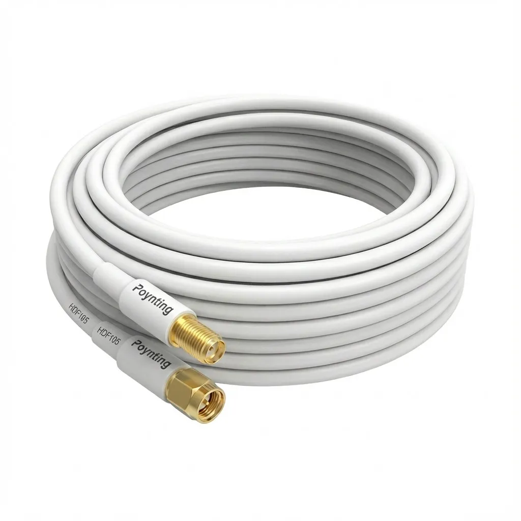 Poynting Antennen Zubehör Kabel A-CAB-144 5mTwin Pair HDF195 SMA (M) zu SMA (F) white Gold beschichtet Poynting Antennen Zubehör Kabel A-CAB-144 5mTwin Pair HDF195 SMA (M) zu SMA (F) white Gold beschichtet