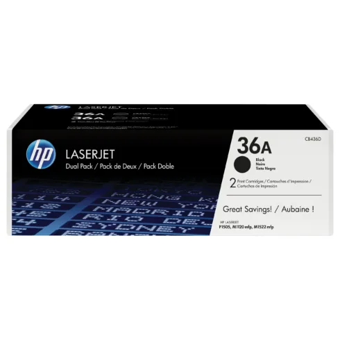 Tonerio kasetė HP 36A 2-pack (CB436AD), juodos spalvos