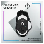 Logitech G502 X PLUS pelė, šoninis vaizdas su matomais mygtukais ir ratuku