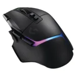 Logitech G G502 X PLUS pelė, šoninis vaizdas su mygtukais ir ratuku