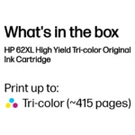 Rašalo kasetė HP 62XL High Yield Tri-color (C2P07AE), vaizdas 3