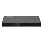Digitus DS-55337 HDMI splitter, iš arti, rodo 4 HDMI išėjimus ir Micro USB jungtį