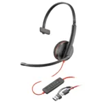 HP Poly Blackwire 3225 Stereo USB-C Headset +3.5mm Plug +USB-C/A Adapter (Bulk)