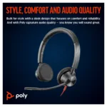 HP Poly Blackwire 3325 Stereo Microsoft Teams Certified USB-C Headset +3.5mm Plug +USB-C/A Adapter