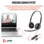 HP Poly Blackwire 3220 Stereo USB-C Headset +USB-C/A Adapter (Bulk)